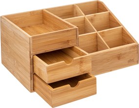 Organizer bambusowy na kosmetyki, 3 szufladki