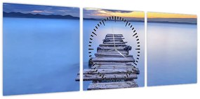 Obraz - Molo, Zadar, Chorwacja (z zegarem) (90x30 cm)
