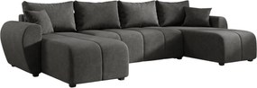 Rozkładana dwustronna sofa w kształcie litery U SEVIO 311x145 cm, ciemnoszara + 2 poduszki GRATIS