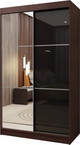 Szafa Przesuwna VITALE 120 cm z Lustrem Szafa Dwudrzwiowa Wenge