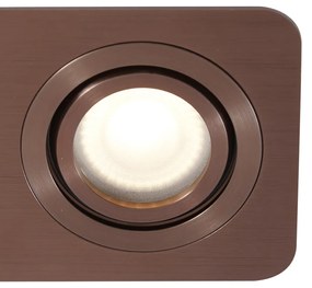 Zewnetrzna Zestaw 6 zaokrąglonych reflektorów wpuszczanych z ciemnego brązu GU10 50 mm, obrotowych i przechylanych IP44 2-źródła światła - Alberto Nowoczesny Oswietlenie zewnetrzne
