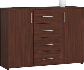 Komoda AKORD K45 Wenge 110 cm 2 drzwi 4 szuflady kolor Wenge mat 4 półki 110x35x80 cm