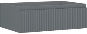 Mexen Rivel szafka łazienkowa podumywalkowa 70 cm, 1 szuflada, ryflowana , grafit mat - 91A20-07023-1-BF66