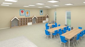 Regał przedszkolny domek tapicerowany Blox 110 index 2P-3R-DT