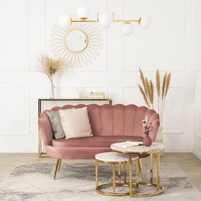 Sofa ZENDAYA Dwuosobowa Różowa Muszelka Glamour do Salonu