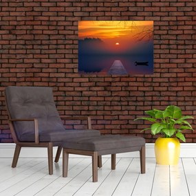 Obraz mostu o zachodzie słońca (70x50 cm)