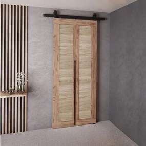 Drzwi Przesuwne QUDIO M1 Dąb Craft Złoty + Dąb Sonoma 70