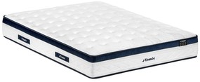Materac 140 x 190 cm sprężynowy kieszeniowy 5-strefowy, pokrowiec chłodzący, grubość 28 cm – KOROVOU by YSMÉE