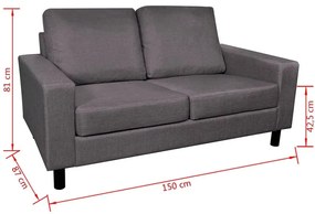 Materiałowa, ciemnoszara 2-osobowa sofa – Clarens