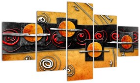 Abstrakcyjny obraz - Planety (125x70 cm)