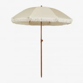 Parasol Ø175 Cm Z Tkaniny I Stali Miska Kremowa Tapioca - Sklum