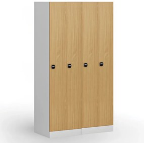 Szafka ubraniowa S1 wąska, 2-drzwiowa, 1850 x 500 x 500 mm, zamek RFID, drzwi laminowane, biała