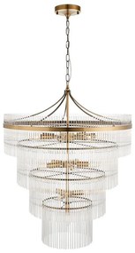 Endon 112576 - Żyrandol na łańcuchu MARIETTA 16xE14/6W/230V mosiądz/przezroczysty