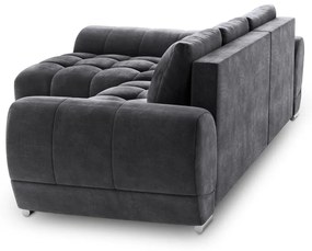 Ciemnoszary rozkładany narożnik z aksamitnym obiciem Windsor &amp; Co Sofas Nuage, lewostronny