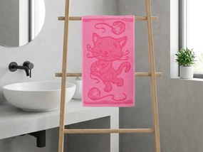Ręcznik dziecięcy BEBE kot różowy 30x50 cm