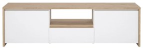 Biało-naturalna szafka pod TV w dekorze dębu 179x52x48 cm Next – Tvilum