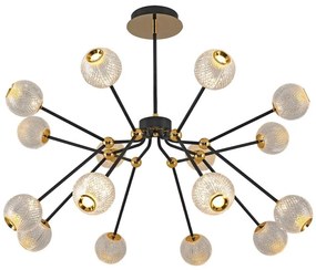 Lampa wisząca LED na pręcie GELA 16xLED/5W/230V 3000K czarny/złoty