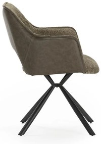 Zielone tapicerowane fotele jadalniane zestaw z podłokietnikami 2 szt. Mariel – Marckeric