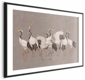 Plakat Taniec żurawi 42x29,7 cm z ramą czarną z marginesem ARTGEIST B