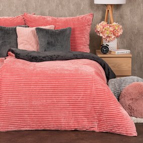 4Home Pościel mikroflanela Stripe różowy, 140 x 200 cm, 70 x 90 cm