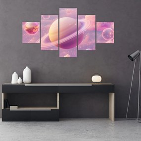 Obraz - Różowa planeta (125x70 cm)