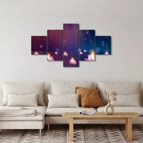 Obraz - Magiczne lilie wodne (125x70 cm)