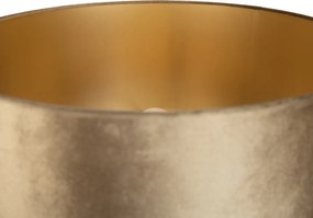 Lampa podłogowa złota z brązowym kloszem i złotym wnętrzem 50 cm - Linden