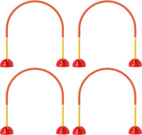 PawHut Zestaw do psiej sprawności z 4 regulowanymi bramkami, torba transportowa, żółty i pomarańczowy | Aosom PL