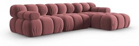 Różowa aksamitna sofa 285 cm Bellis – Micadoni Home