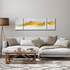 Obraz - Złote i szare pociągnięcia (170x50 cm)