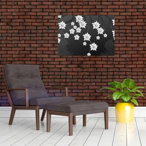 Obraz na szkle - Kwiaty na gałęziach (70x50 cm)