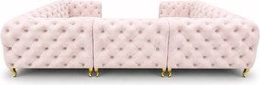 Luksusowy narożnik Chesterfield Moet U z ergonomicznym siedziskiem