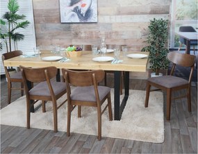 Krzesło do jadalni MCW-M59 (zestaw 6 sztuk), ciemna rama, taupe