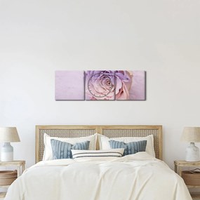 Obraz szczegółu kwiatu róży (z zegarem) (90x30 cm)