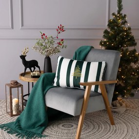 Poszewka na poduszkę Green &amp; White Noel 60x40 cm