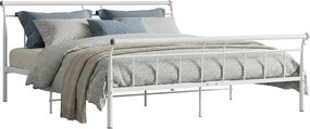 Białe metalowe łóżko małżeńskie 160x200 cm Z7-D96