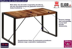 Brązowy stół z drewna sheesham 70x140 – Veriz 3X