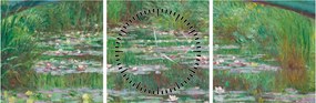 Obraz - Claude Monet, The Japanese Footbridge, reprodukcje (z zegarem) (90x30 cm)