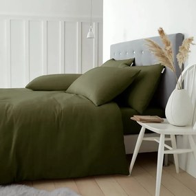 Flanelowa pościel dwuosobowa w kolorze khaki 200x200 cm Brushed – Catherine Lansfield