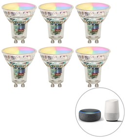 Zestaw 6 inteligentnych żarówek LED GU10 RBGW 4,5W 350lm 2700K