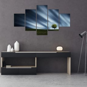 Obraz zorzy polarnej nad wrzosowiskami (125x70 cm)