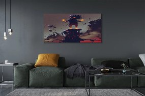 Obraz canvas na ścianę Postać w Dymie i Ogniu