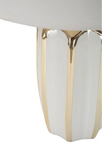 Ceramiczna lampa stołowa w biało-złotym kolorze z tekstylnym kloszem (wysokość 40,5 cm) Cassy – Mauro Ferretti