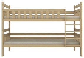 Łóżko piętrowe BARTEK 200x80 sosna lakierowana drewniane trzyosobowe KOCOT KIDS