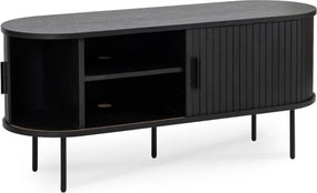 Szafka RTV do Salonu Dwudrzwiowa TRISH 120 cm Czarna Nowoczesna