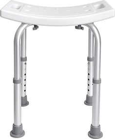 Antypoślizgowy regulowany pod względem wysokości stołek prysznicowy SucceBuy, nośność 159 kg, stop aluminium i PE, komfort i bezpieczeństwo