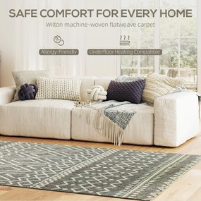 HOMCOM Dywan do użytku wewnętrznego i zewnętrznego, w stylu Boho, łatwy w czyszczeniu, Szary