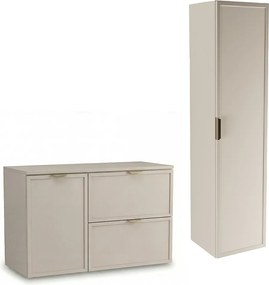 Kaszmirowy Zestaw do Łazienki 100cm Szafka z Koszem na Pranie Słupek Fronty Ramka Roma