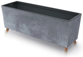 Donica ogrodowa z wkładem 77 x 23,5 x 30 cm Urbi Beton Effect marengo PROSPERPLAST
