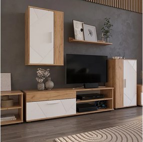 Szafka dolna i półka gold power dąb/biały 139.8x35.3x38.9 berno